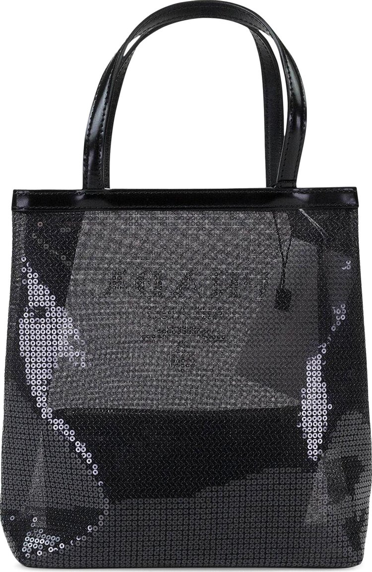 Prada Logo Mesh Tote Bag Black