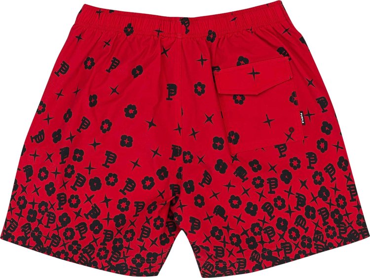 PURPLE BRAND Scattered Monogram Swim Shorts Red