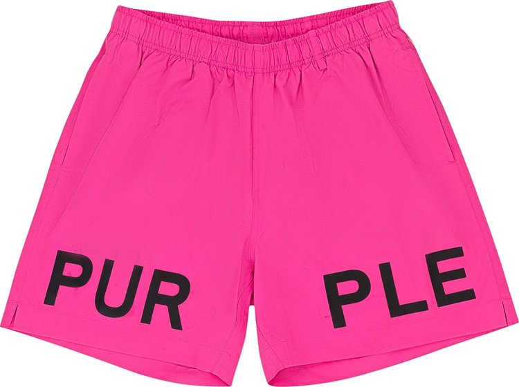 PURPLE BRAND Logo Elasticated Waistband Shorts Neon Pink