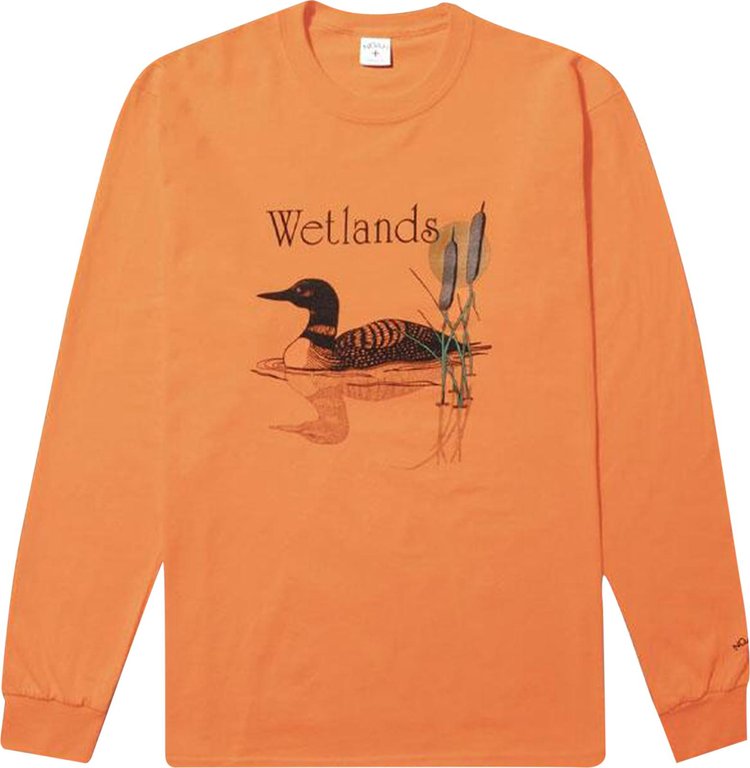 Noah Wetlands Long Sleeve T Shirt Orange