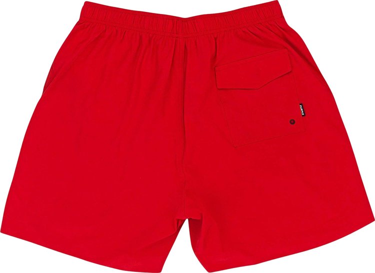 PURPLE BRAND Wordmark All Round Swim Shorts Fiery Red