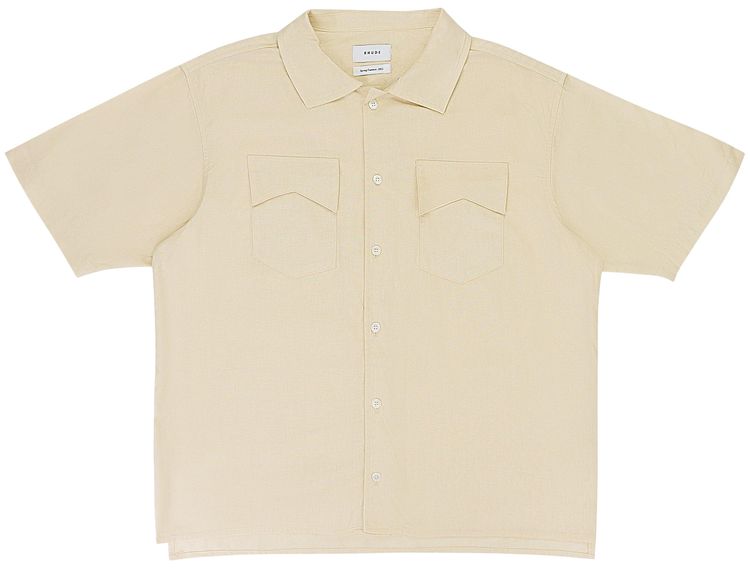 Rhude Button Up Shirt Off WhiteSandy