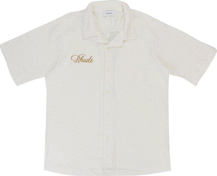 Rhude Loop Terry Polo Shirt Cream