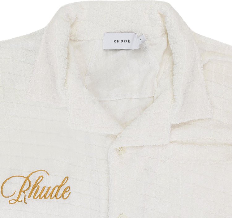 Rhude Loop Terry Polo Shirt Cream