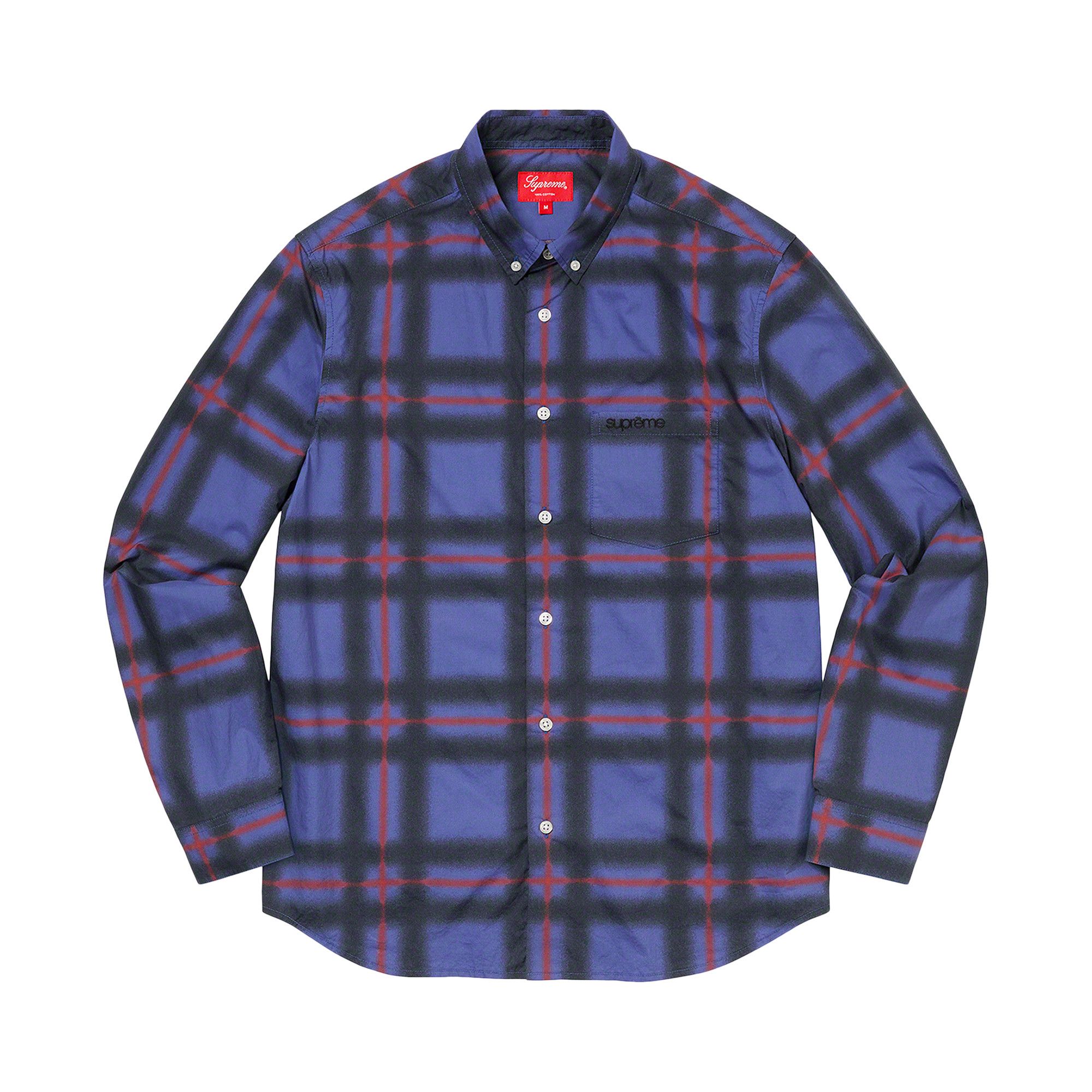 Size xl Supreme Spray Tartan Shirt 'Blue'