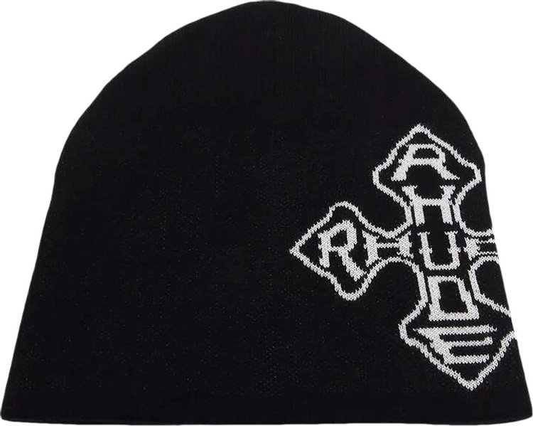 Rhude Cross Logo Knitted Beanie Black