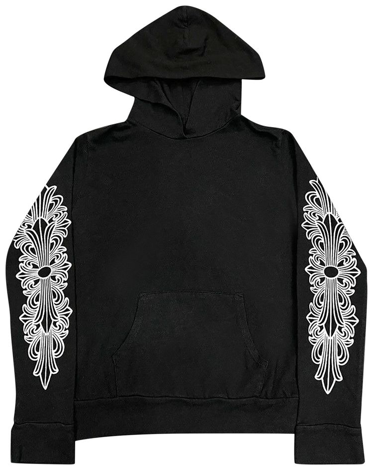 Chrome Hearts Scroll Horseshoe Hoodie BlackSilver