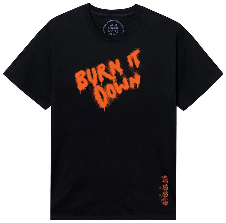 Anti Social Social Club Burn It Down 2 Tee Black
