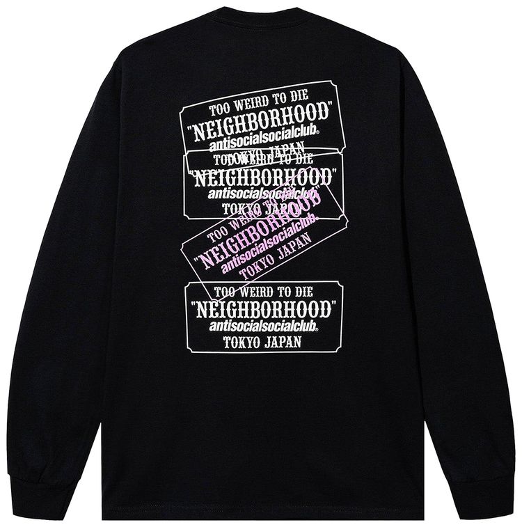 Anti Social Social Club x Neighborhood Plaque Long Sleeve Tee Black