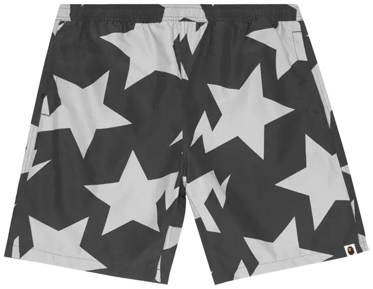 BAPE Sta Pattern Beach Shorts Black
