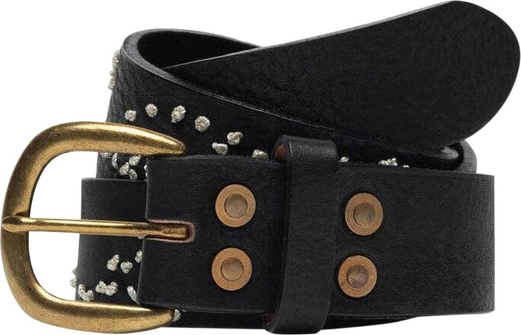 Kapital Floral Embroidery Belt Black