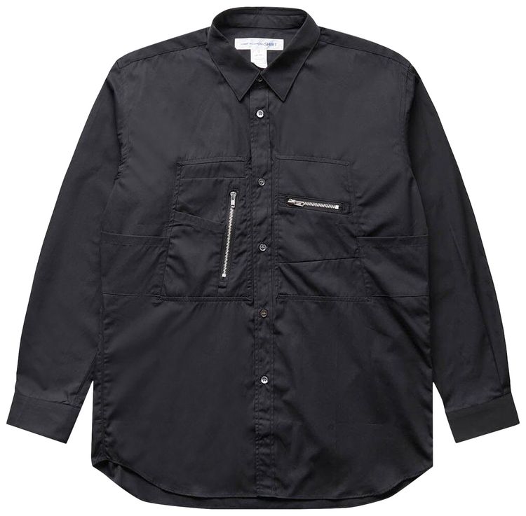 Comme des Garcons SHIRT Poplin Zip Shirt Black