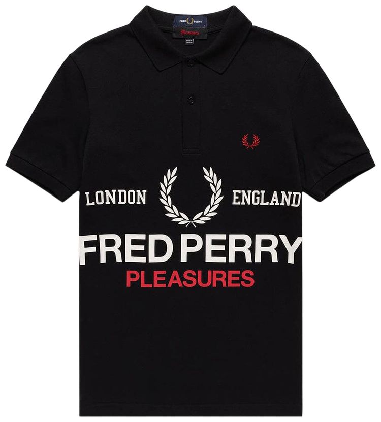 Fred Perry x Pleasures Logo Polo Black