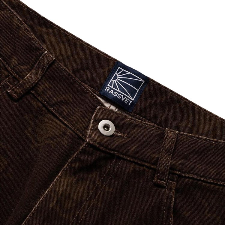 Rassvet Hearts Print Denim Trousers Brown