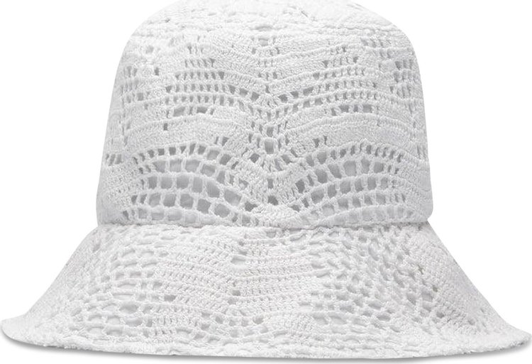 Comme des Garcons SHIRT Crochet Knit Bucket Hat White