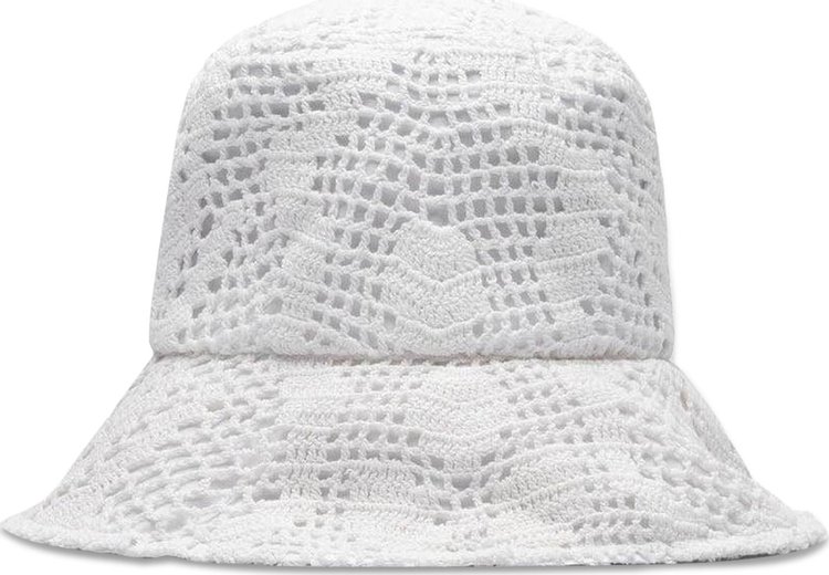 Comme des Garcons SHIRT Crochet Knit Bucket Hat White