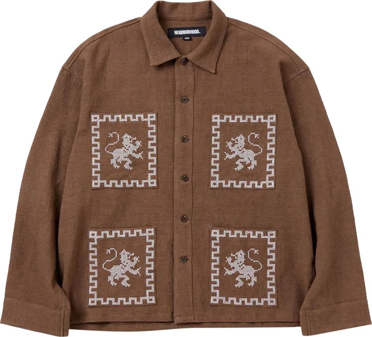 Neighborhood GT Embroidery Shirt Brown