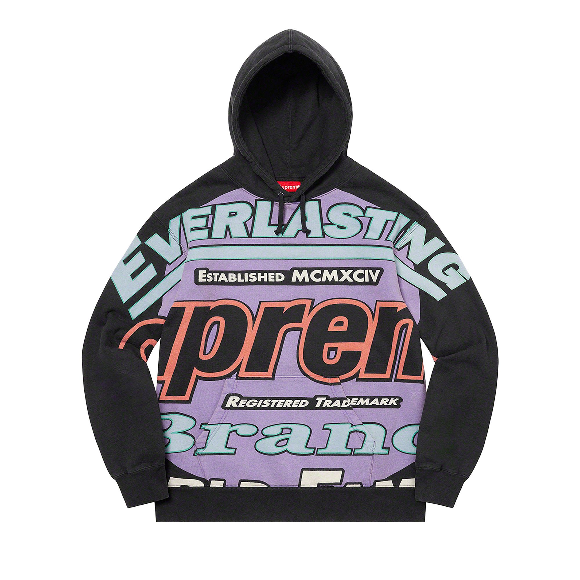 Supreme trademark hooded sweatshirt black sales