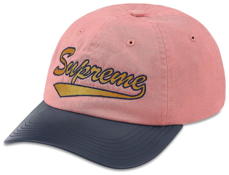 Supreme Leather Visor 6 Panel Pink