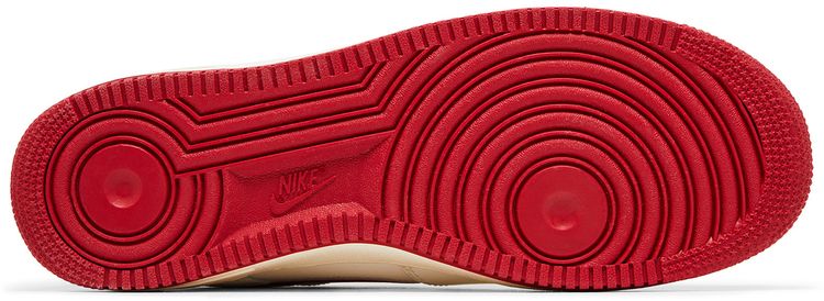 Nike Air Force 1 07 Sail Gym Red Embroidered Swoosh