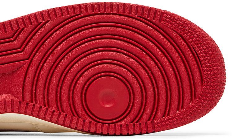 Nike Air Force 1 07 Sail Gym Red Embroidered Swoosh