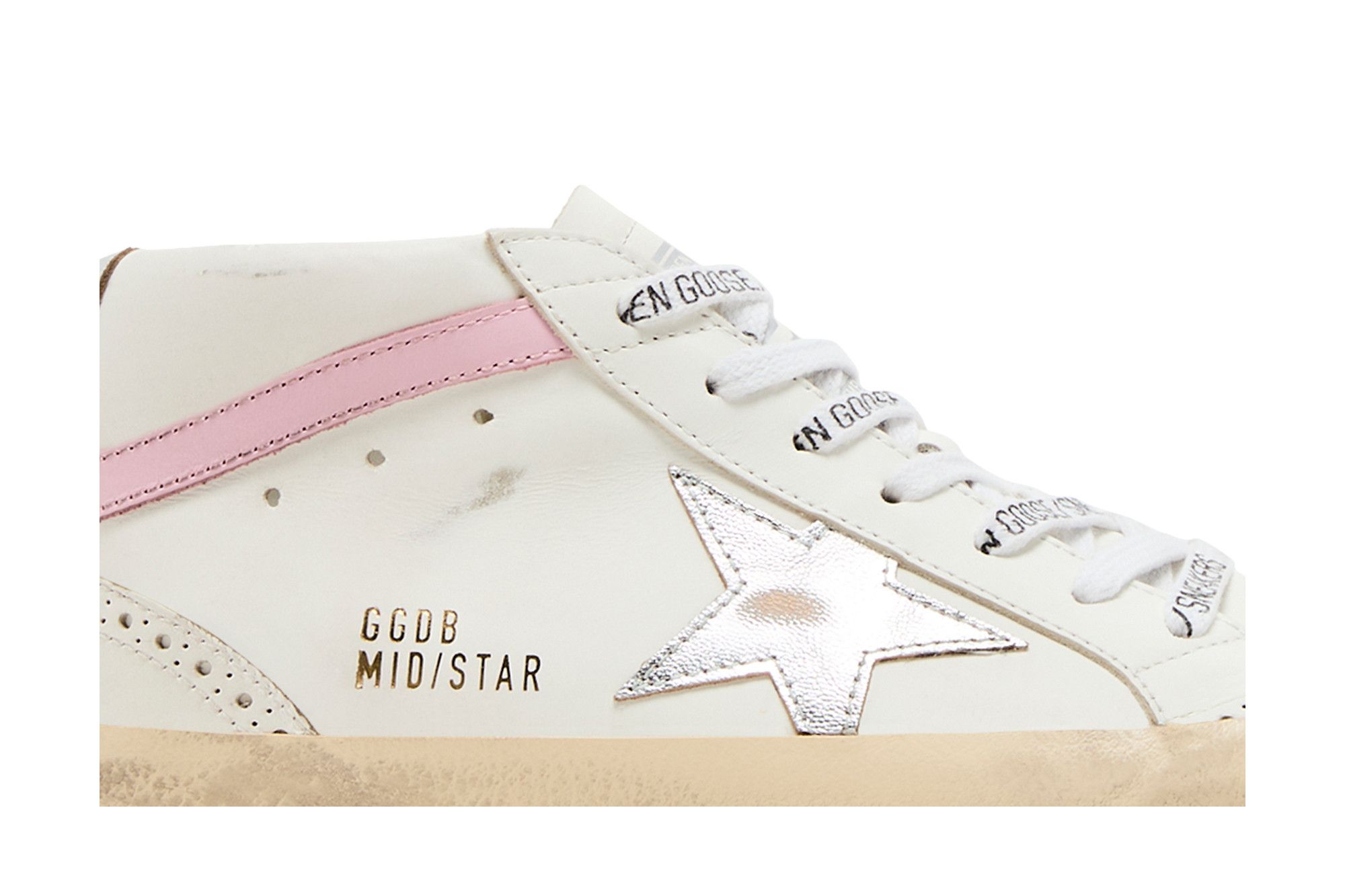 Buy Golden Goose Wmns Mid Star 'White Silver Pink