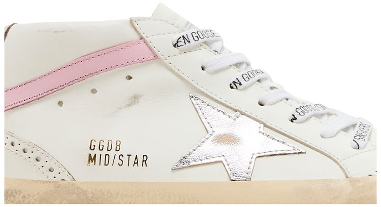 Golden Goose Wmns Mid Star White Silver Pink