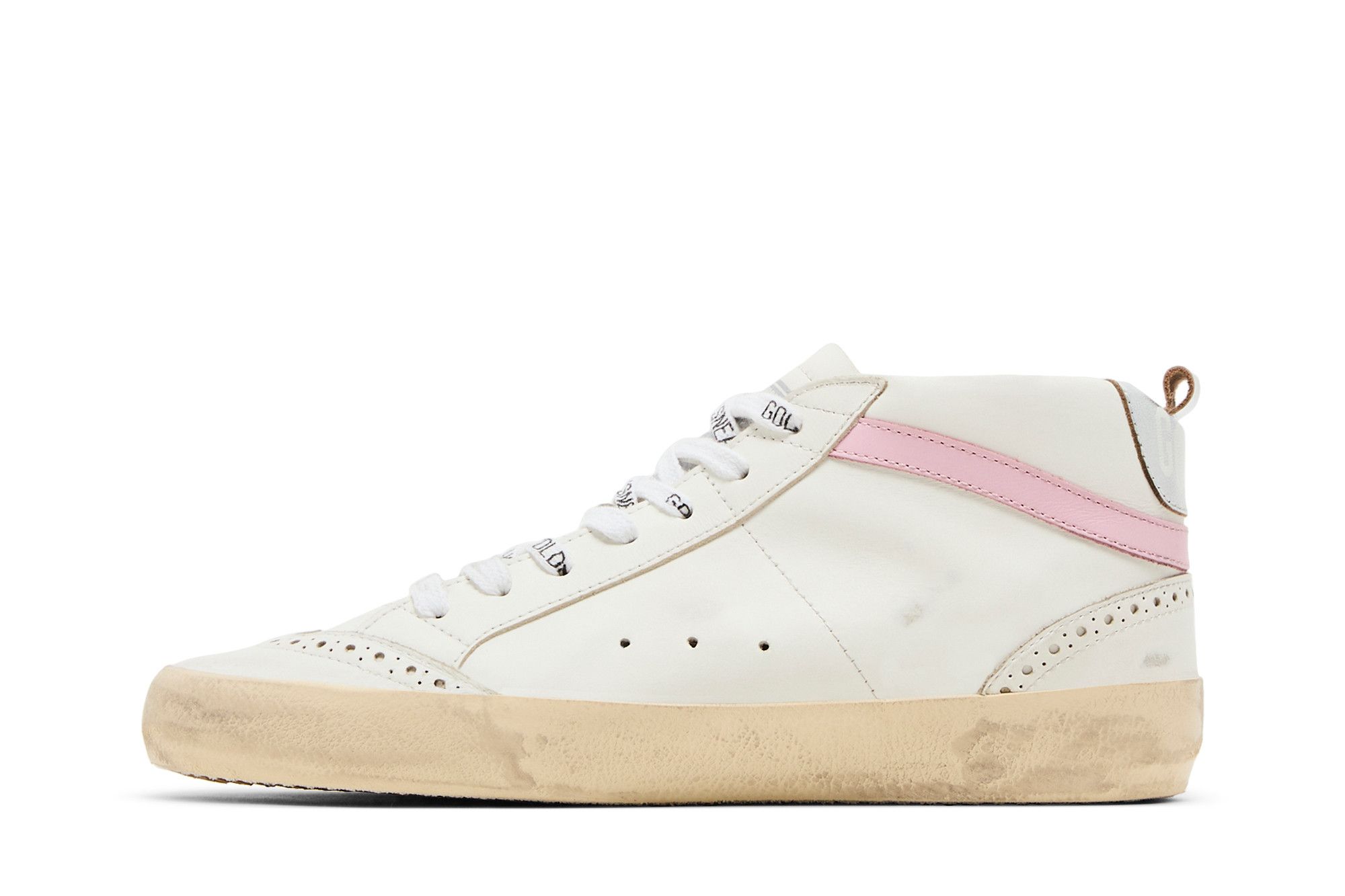 Buy Golden Goose Wmns Mid Star 'White Silver Pink