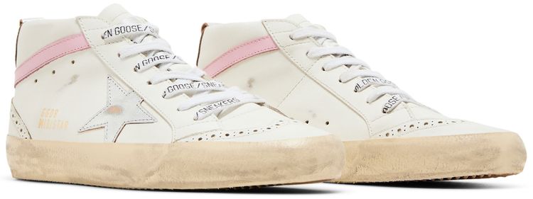 Golden Goose Wmns Mid Star White Silver Pink