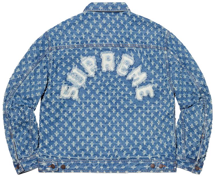 Supreme Hole Punch Denim Trucker Jacket Blue