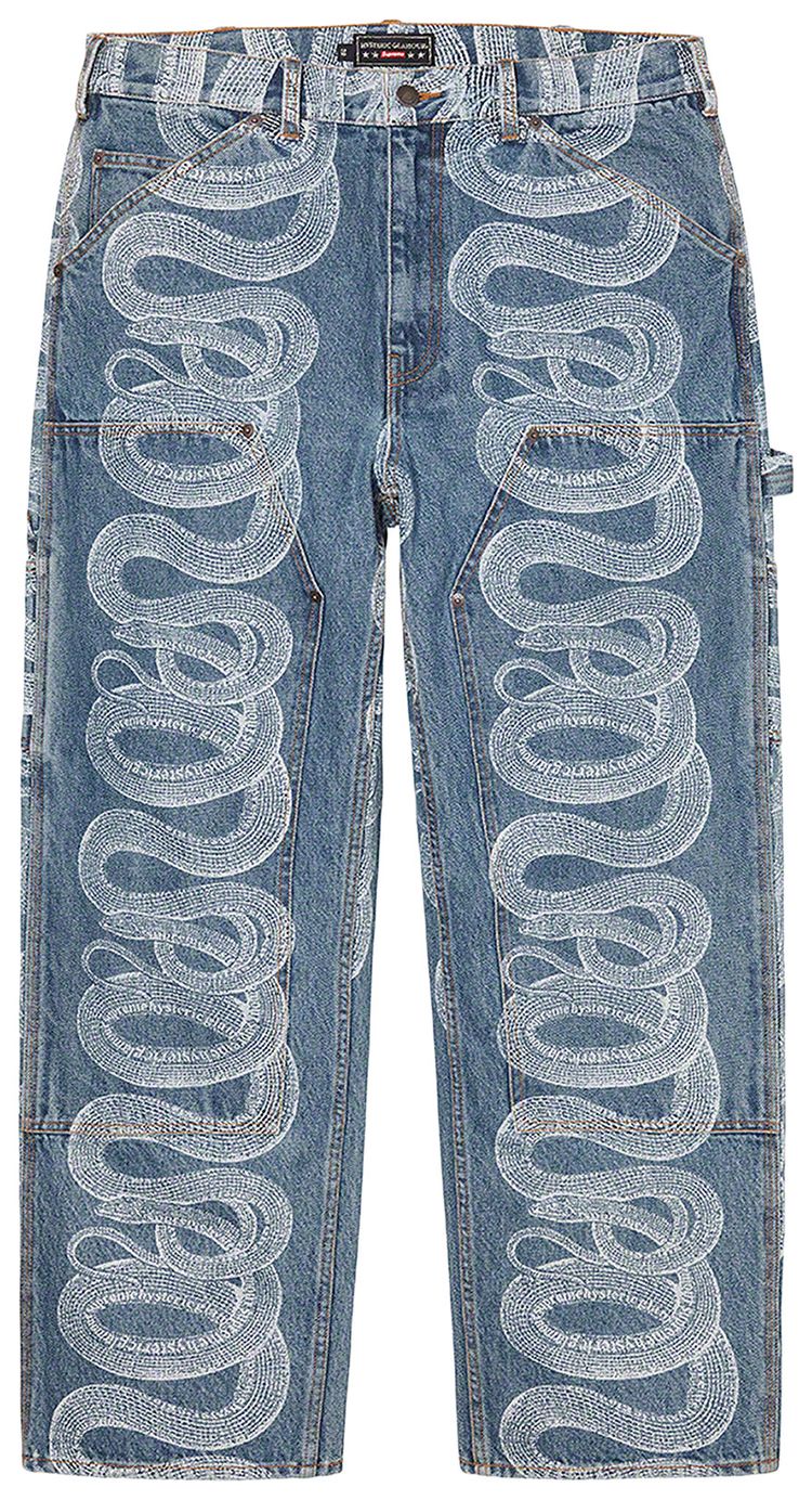 Supreme x Hysteric Glamour Snake Double Knee Painter Pant Blue