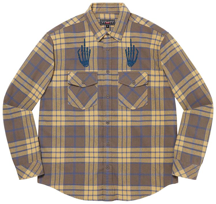 Supreme x Hysteric Glamour Plaid Flannel Shirt Brown