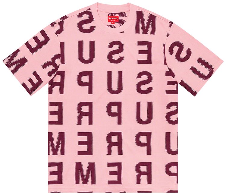 Supreme Intarsia Short Sleeve Top Pink