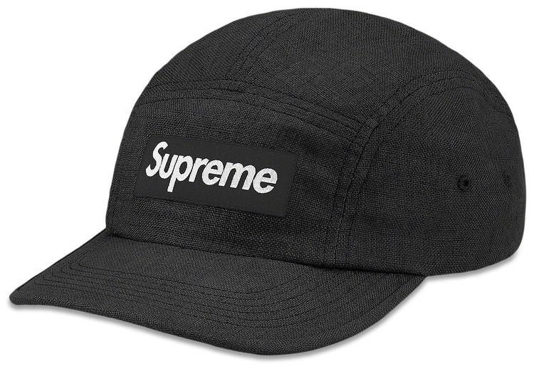 Supreme Linen Camp Cap Black
