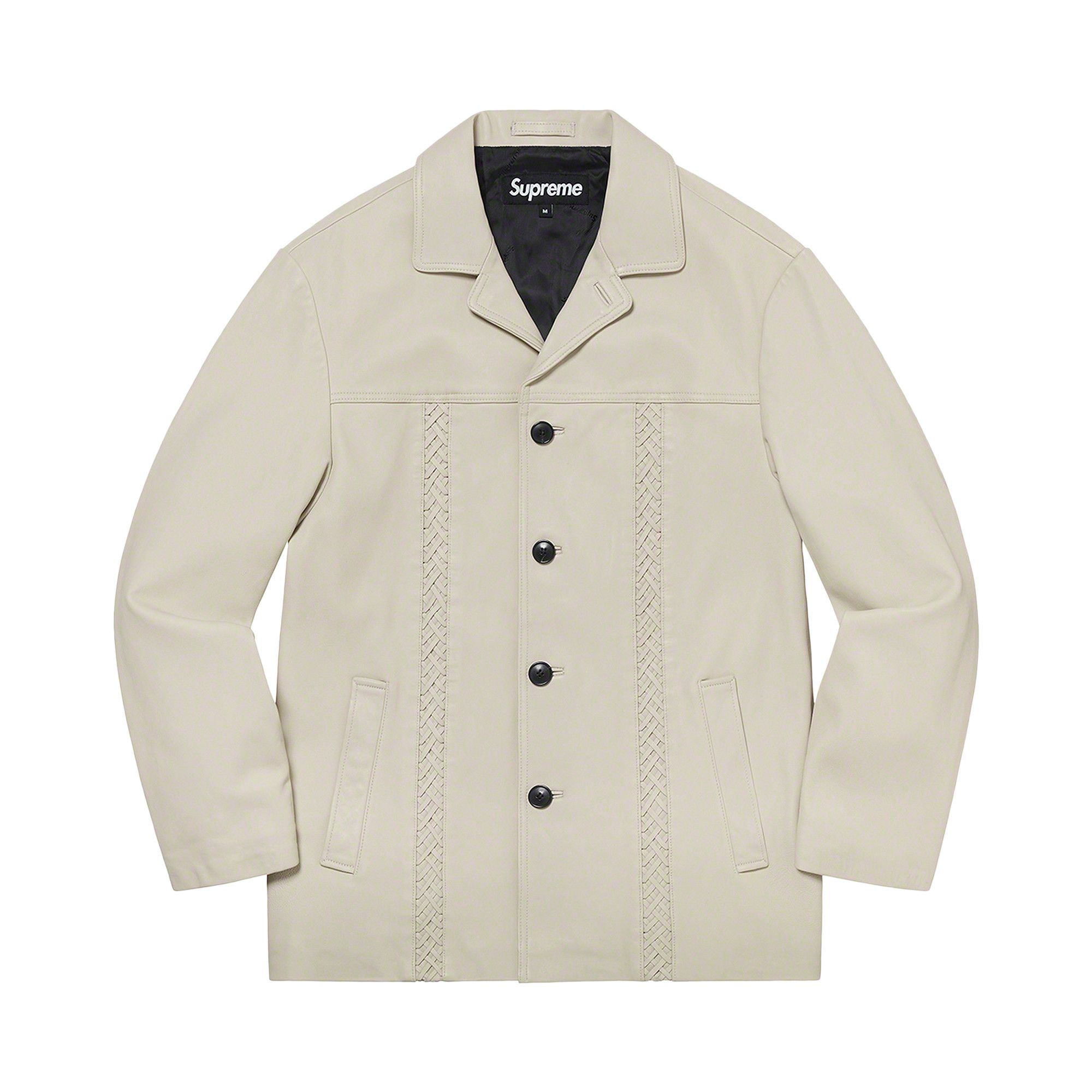 Buy Supreme Braided Leather Overcoat 'Sand' - SS21J70 SAND | GOAT