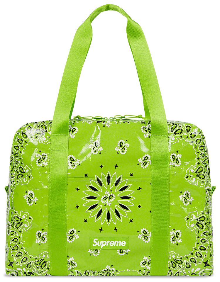 Supreme Bandana Tarp Small Duffle Bag Bright Green