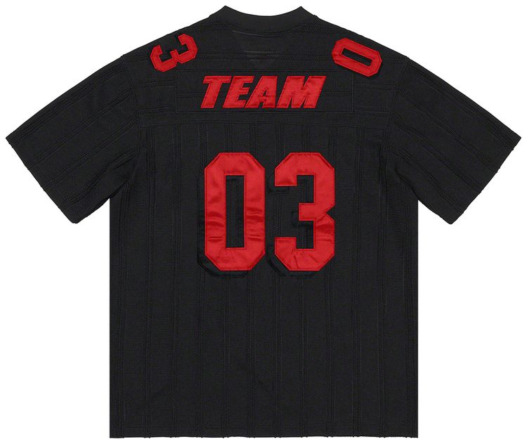 Supreme Mesh Stripe Football Jersey Black