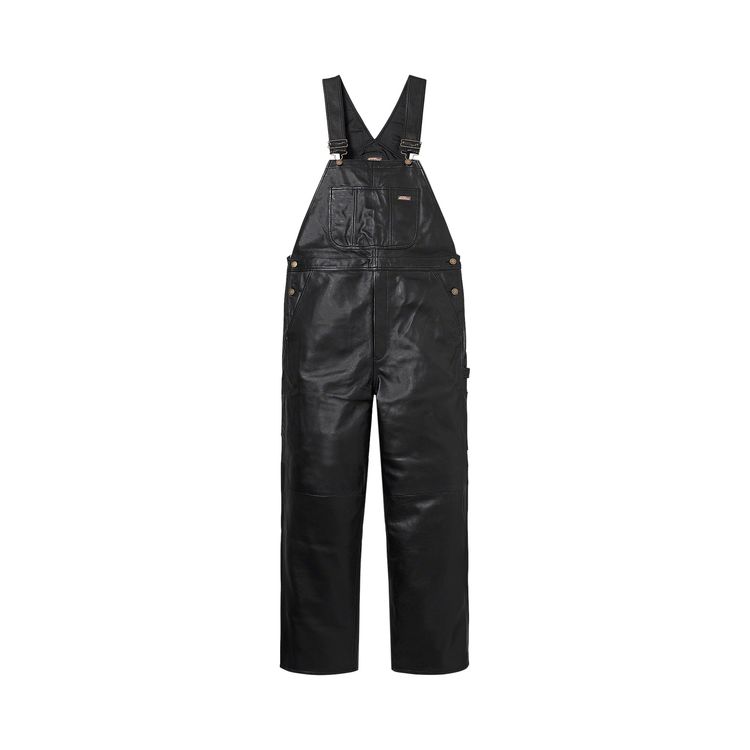Supreme x Dickies Leather Overalls Black