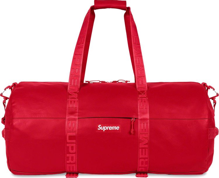 Supreme Leather Large Duffle Bag Red