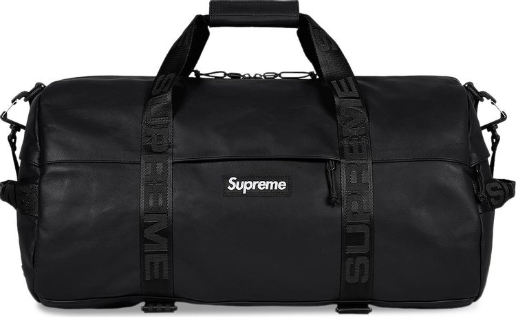 Supreme Leather Duffle Bag Black