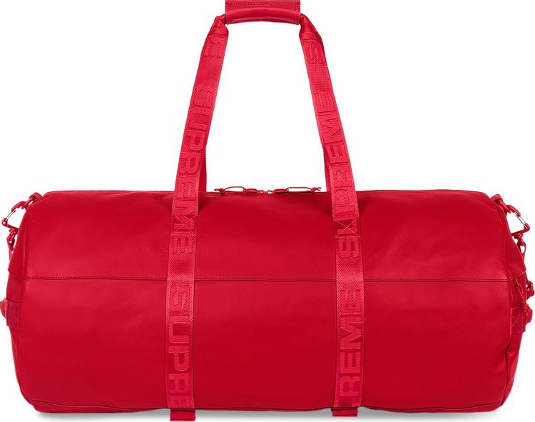 Supreme Leather Large Duffle Bag Red