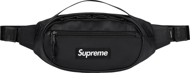 Supreme Leather Waist Bag Black