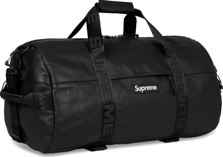 Supreme Leather Duffle Bag Black