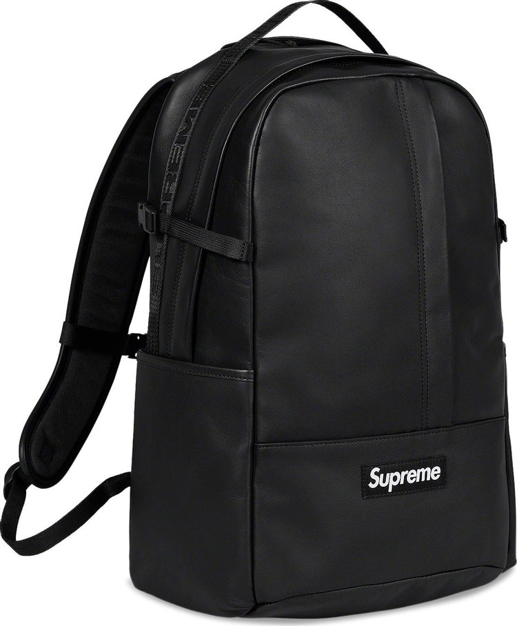 Supreme Leather Backpack Black