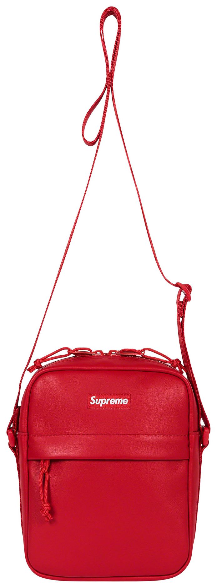 Supreme Leather Shoulder Bag Red