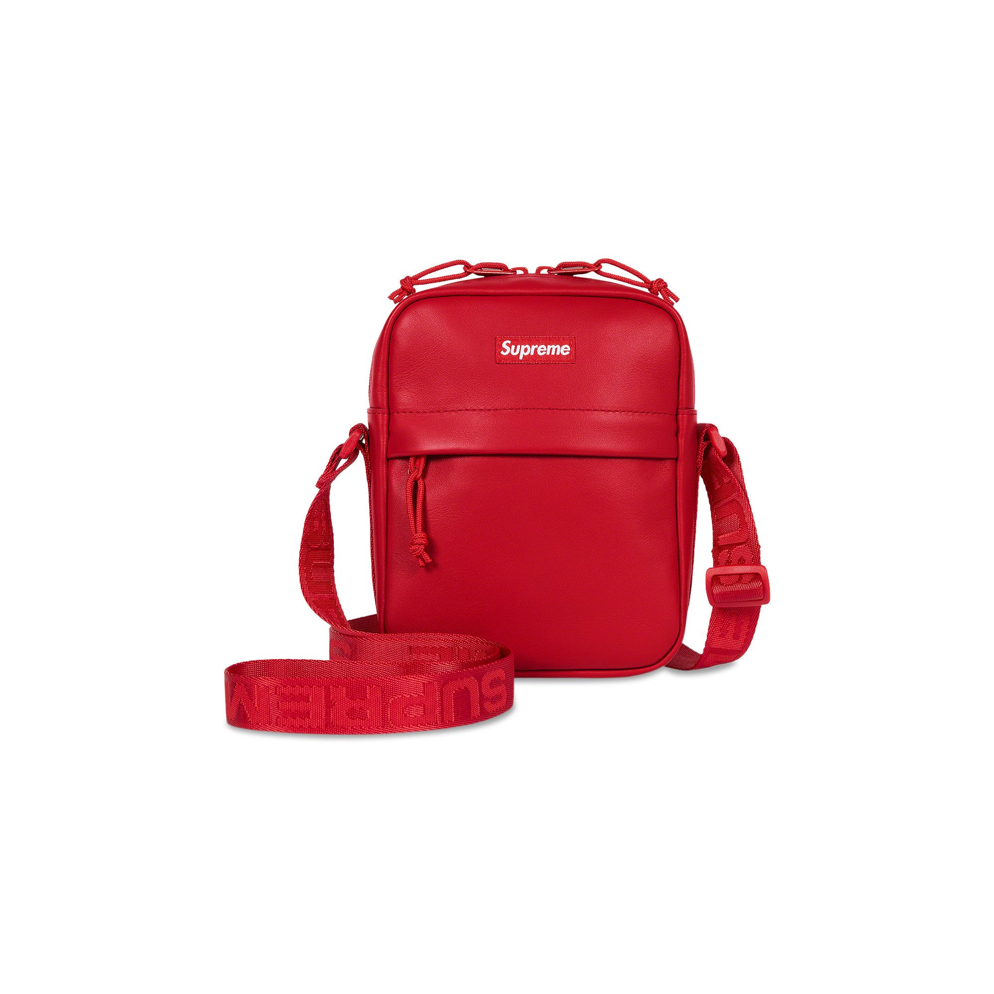 Buy Supreme Leather Shoulder Bag Red FW23B17 RED GOAT