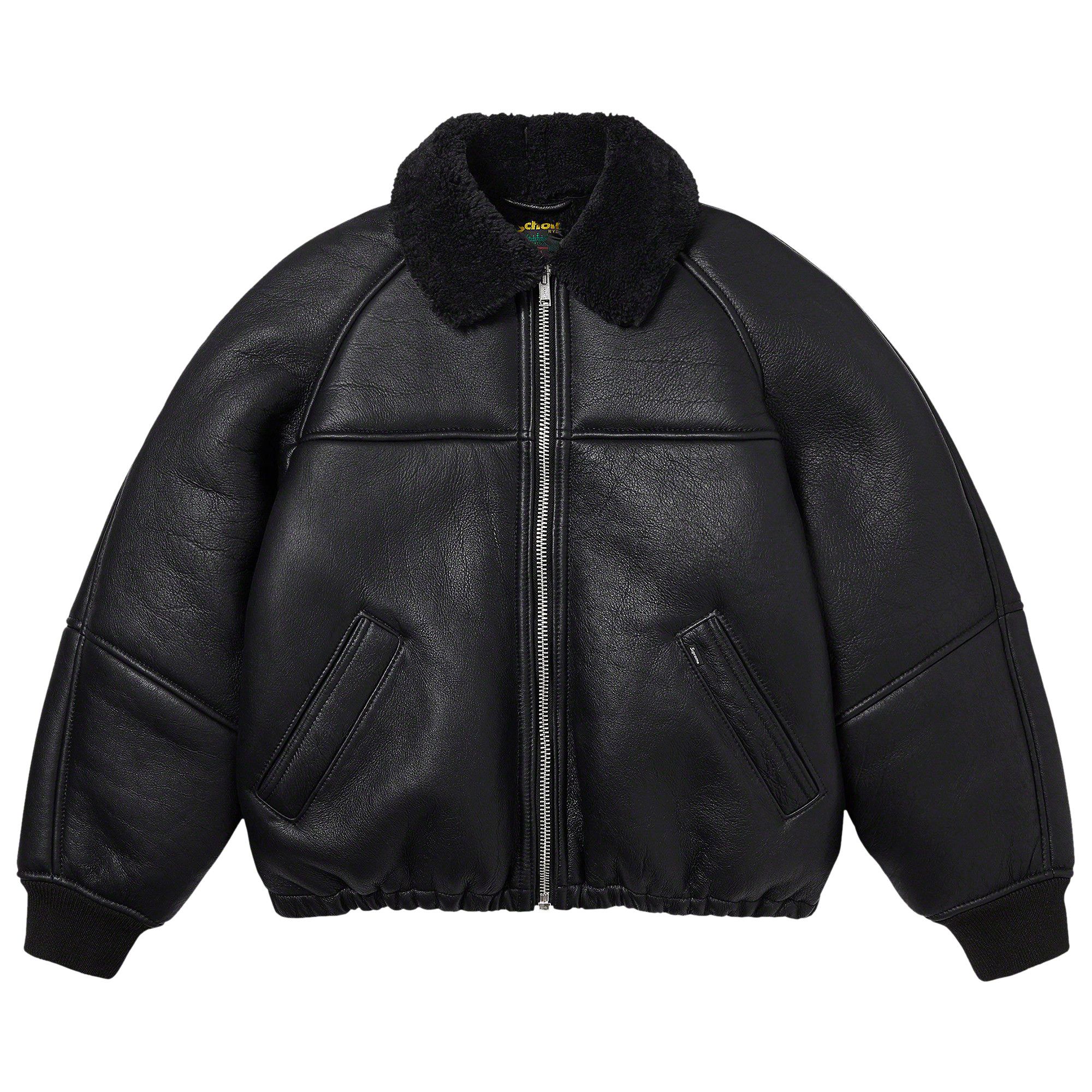 Size xl Supreme x Schott Shearling Bomber Jacket Black