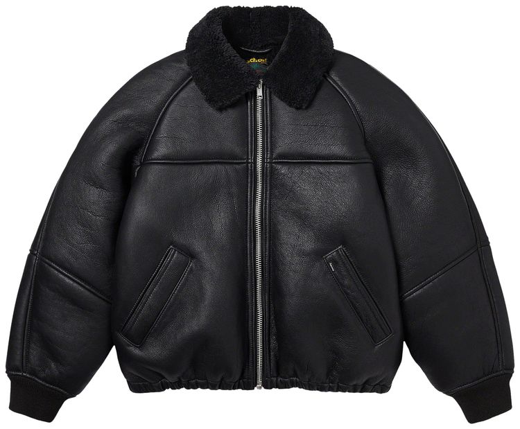 Supreme x Schott Shearling Bomber Jacket Black