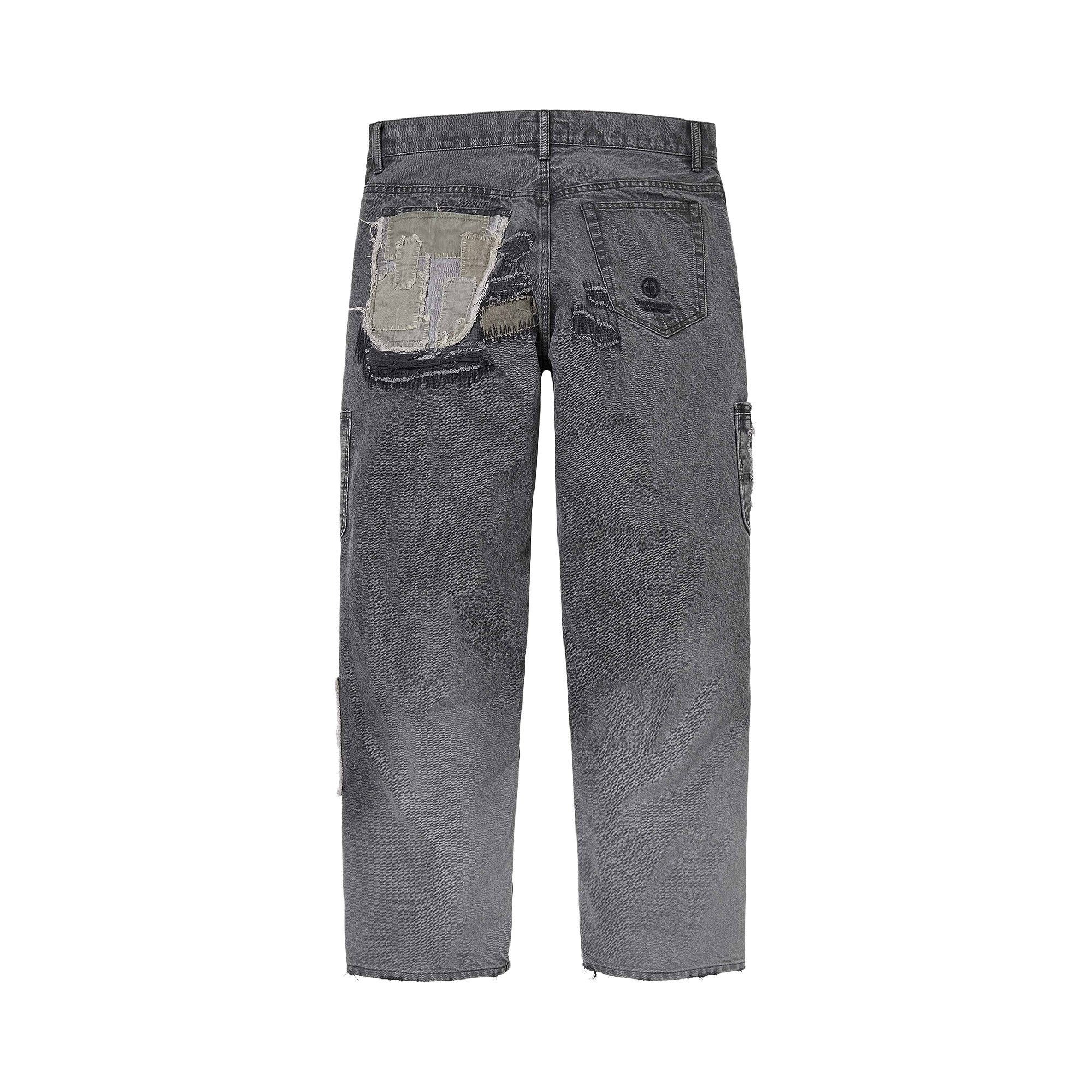 Buy Supreme x blackmeans Mended Loose Fit Jean 'Washed Black