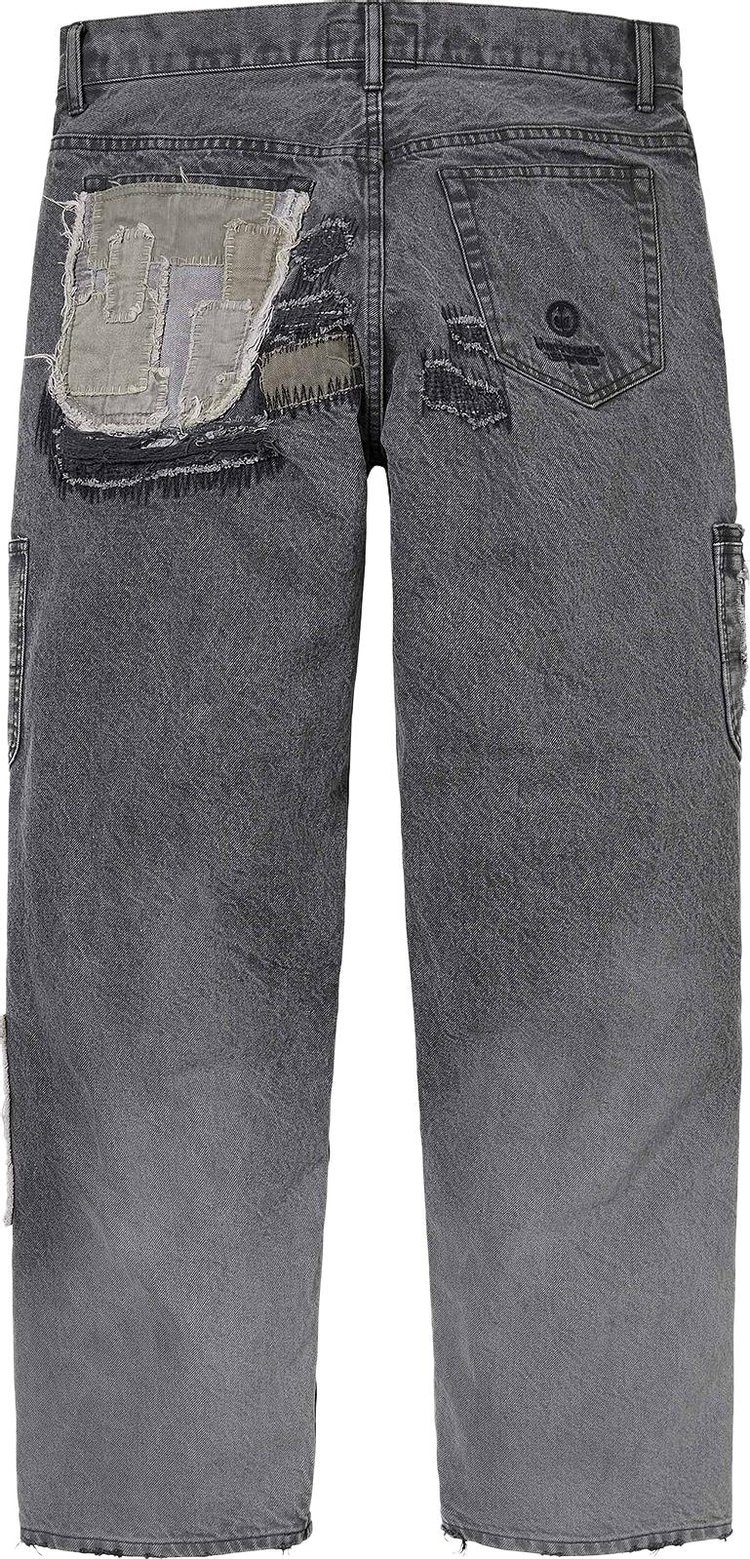 Supreme x blackmeans Mended Loose Fit Jean Washed Black